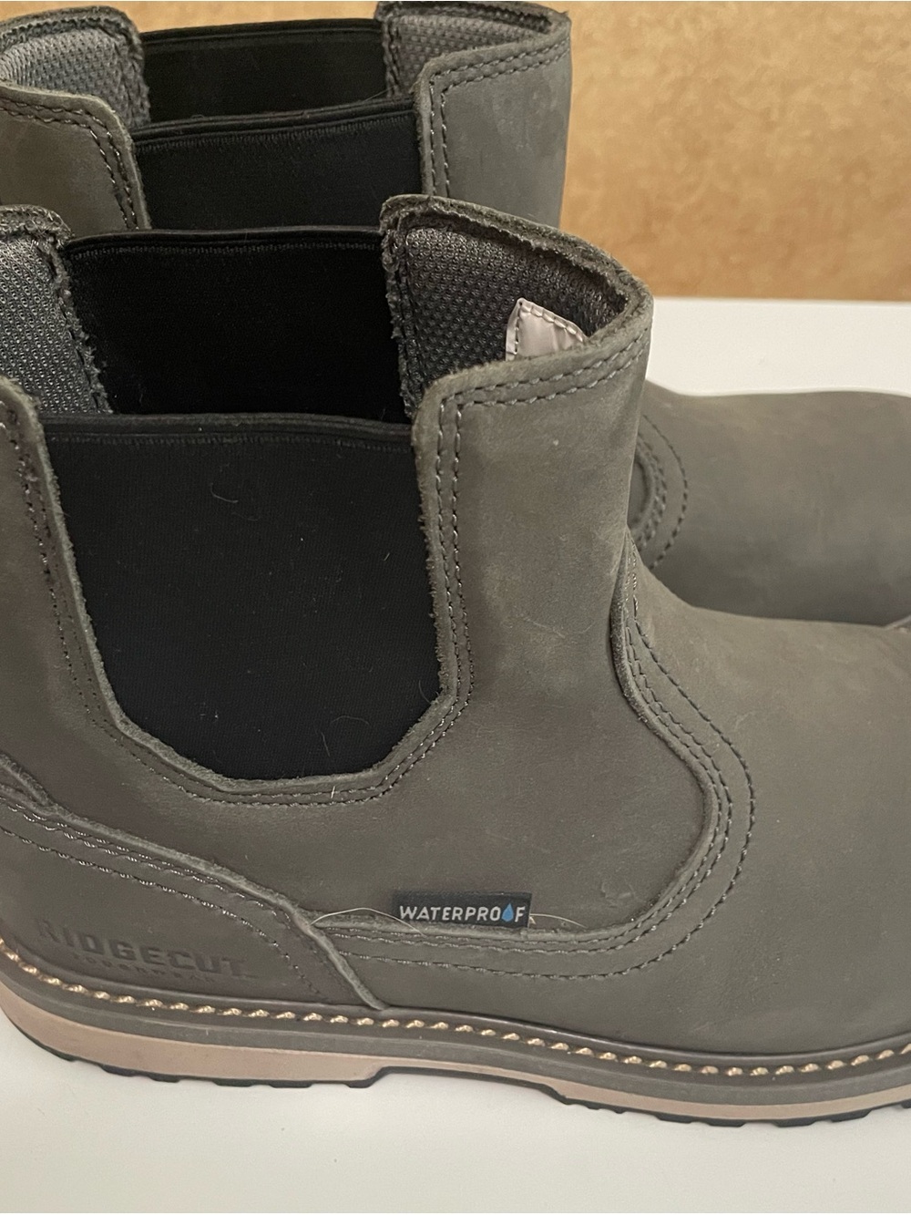 Ridgecut Toughwear Grey Leather Slip-On Shoes